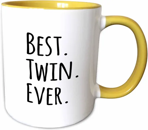 Miniatura 12 de 3dRose Best Twin Ever - Taza de 11 onzas, color negro