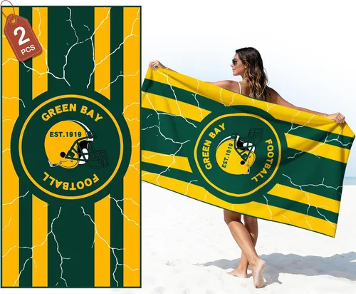 Miniatura 20 de Football Fan Thin Lightweight Microfiber Beach Towel Las Vegas City Themed Large Absorbent Oversized Towels Men Women Stuff Raiders Team Dad Husband