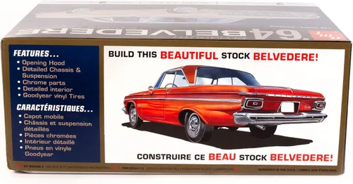 Miniatura 4 de AMT - 1964 Plymouth Belvedere (con motor recto 6) 2T, 1:25 (AMT1188M), blanco