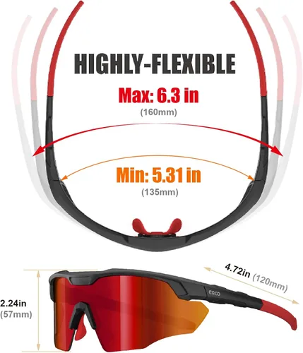 Miniatura 5 de Gafas de sol deportivas XL para hombres, béisbol, correr, ciclismo, voleibol, MTB, regalos de recreación al aire libre.