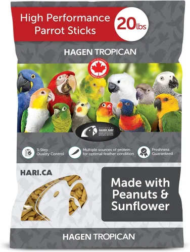 Miniatura 12 de Hagen Tropican - Alimento de loro de alto rendimiento, 3.3 ib. Palitos de loro Hari con maní y semillas de girasol y niveles nutricionales más altos