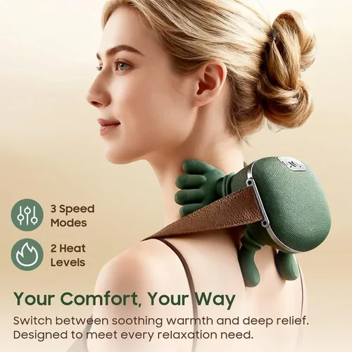 Miniatura 2 de Masajeador de cuello con calor – Masajeador de cuello y hombros Shiatsu para masaje de tejido profundo, alivio del dolor de espalda, hombros