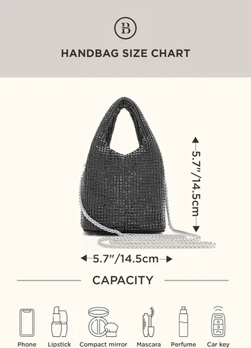 Miniatura 7 de BABEYOND Bolsos de mano para mujer Bolsas de noche brillantes con purpurina y diamantes de imitación portátil para fiesta, baile de graduación, boda