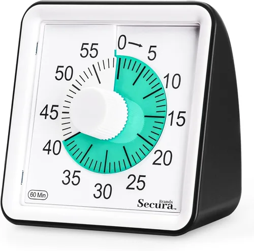 Miniatura 13 de Secura - Temporizador visual de cuenta regresiva de 60 minutos para niños y adultos, herramienta de gestión del tiempo en el aula (negro)