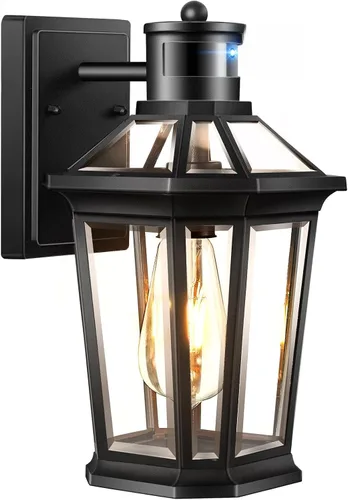 Miniatura 16 de VIANIS Luces exteriores grandes con sensor de movimiento negro, rango de detección ajustable, accesorios de iluminación exterior de aluminio