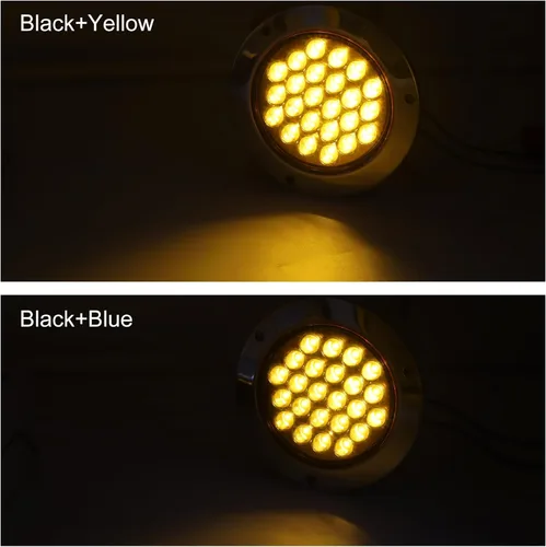 Miniatura 5 de Kit de 2 luces LED redondas amarillas traseras para remolque, 24 luces LED de freno y giro de marcha atrás para camión RV (24 LED, amarillo)
