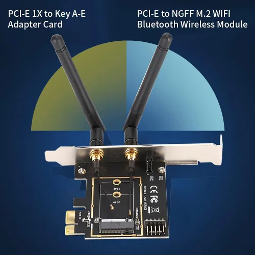 Miniatura 2 de PCI E al adaptador del módulo Bluetooth de NGFF M.2, llave A E adaptador, tarjeta de expansión de red para PC