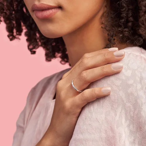 Miniatura 3 de Pandora Anillo de banda simple brillante - Anillo apilable para mujer, con caja de regalo
