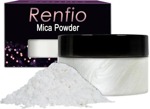 Miniatura 24 de Renfio Polvo de mica, polvo de mica de 60 colores para resina epoxi natural, pigmento de color, pigmento en polvo, botellas de 0.25 onzas, pigmentos