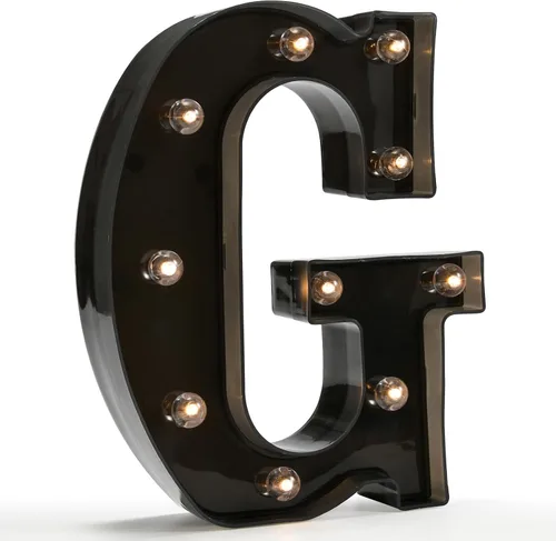 Miniatura 20 de Oycbuzo - Letras con iluminación Led, letras del alfabeto, color negro, para decoración de bares, festivales, cumpleaños, bodas