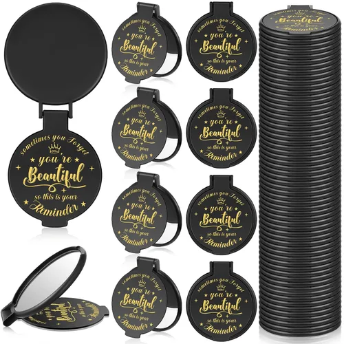 Miniatura 19 de 100 piezas de espejo compacto inspirador de 2.76 pulgadas a granel para mujeres, pequeños regalos de graduación, día de la madre, fiesta, bolso