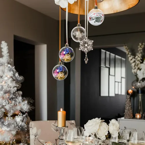 Miniatura 6 de Adornos de bolas rellenables de plástico acrílico transparente de 30 unidades para decoración de fiesta de boda de Navidad, 2.76 pulgadas