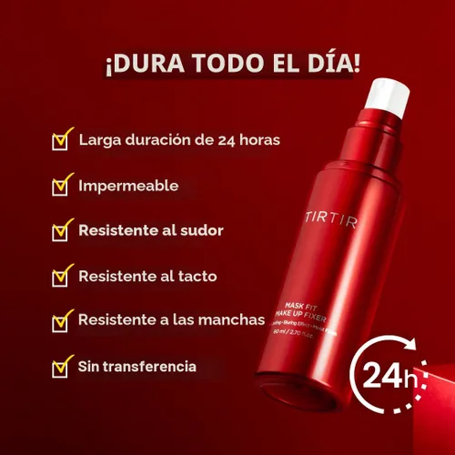 Miniatura 5 de TIRTIR Mask Fit - Fijador de maquillaje Spray fijador de maquillaje ligero no graso resistente a la transferencia 24H, 2.7 onzas líquidas