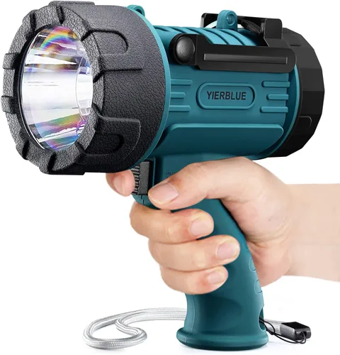 Miniatura 7 de YIERBLUE Foco Recargable Combinado de 120,000 Altos Lúmenes LED, Luz de Punto COB Impermeable IP67, Foco de Mano Resistente a Impactos con Soporte