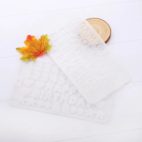 Miniatura 3 de 1 unidades/paquete de moldes de silicona con números del alfabeto, colgante de cristal, resina epoxi para manualidades de pasteles de chocolate