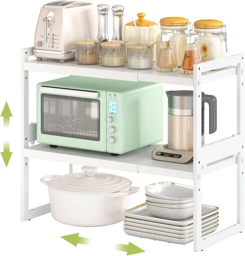 DOLALIKE Organizador de Encimera de Cocina Expandible, Organizadores de Estantes de Gabinete Apilables, Estante de Especias que Ahorra Espacio