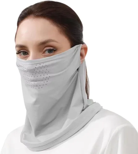 Miniatura 16 de Protector facial unisex UV multiusos protector para el cuello, polaina elástica para la cara con bucles para las orejas