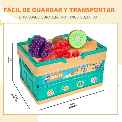 Miniatura 3 de Juego de cocina de 80 piezas, cocina para niños pequeños con ollas, sartenes, utensilios de cocina, alimentos, manta de picnic, frutas, verduras