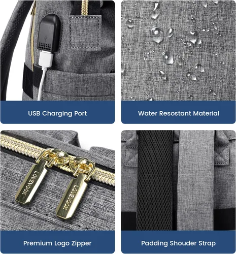 Miniatura 8 de LOVEVOOK - Mochila para laptop para mujer de 15.6 pulgadas, mochila de trabajo para mujer para profesoras y enfermeras, mochila para computadora