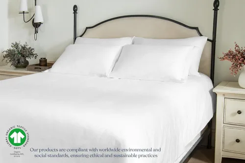 Miniatura 5 de GOTS Certified 100% Organic Cotton Flat Sheet, 400TC Long Staple Cotton, Ultra Soft, Silky, Moisture-Wicking, Smooth & Breathable, Best Sheets for