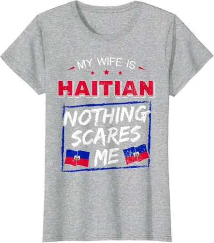 Miniatura 24 de My Wife Is Haitian Republic of Haiti Heritage Roots - Camiseta con bandera, Negro, S