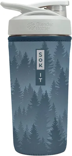 Miniatura 23 de Sok It BotlSok Botella Mezcladora de Proteínas con Funda Aislante de Neopreno (Floral Abstracto, Se Ajusta a Mezcladoras de 24oz)