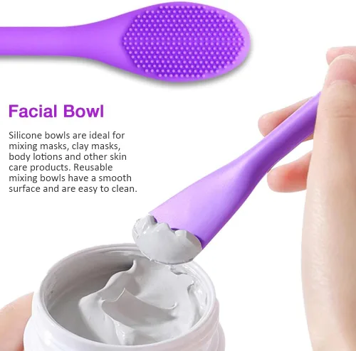 Miniatura 4 de 3 cuencos grandes para mezclar con 2 cepillos de silicona para máscara facial, juego de cuencos para mascarilla facial, cuenco reutilizable para 3