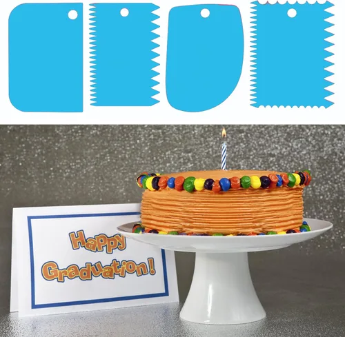 Miniatura 6 de Raspador de pasteles, juego de raspador más suave para pasteles, raspador de masa, herramienta pulidora de raspador de glaseado, peine de decoración