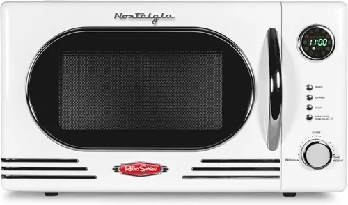 Miniatura 21 de Nostalgia Retro - Horno microondas de 1000W, capacidad de 1.1 pies cúbicos – Bloqueo de seguridad para niños, 8 ajustes de cocción automática
