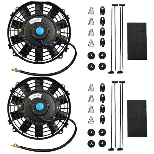 Miniatura 16 de mupera Ventilador de refrigeración de radiador eléctrico de alto rendimiento de 10 pulgadas, ventilador delgado universal mejorado (2026), conjunto