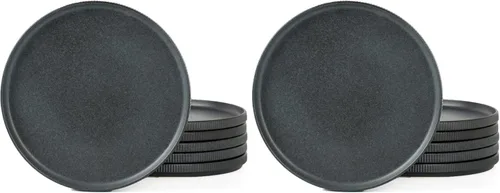 Miniatura 32 de famiware Star Platos de Ensalada para 6, Juego de Platos de 8 Pulgadas, Vajilla de Gres, Platos Pequeños para Postre, Ensalada, Aperitivo, Blanco