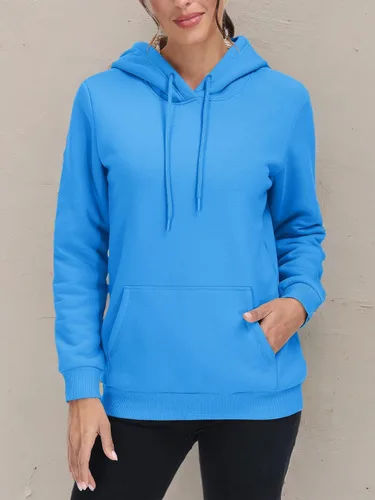 Miniatura 66 de MAGCOMSEN Sudaderas con capucha para mujer, con forro de sherpa, de vellón, para invierno, cálido, pesado, de algodón, con bolsillo