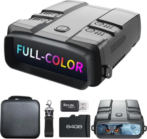 Miniatura 9 de Gafas de Visión Nocturna, Binoculares de Visión Nocturna Real 4K, IR Enfocable Potente Integrado, Batería Recargable de 6000mAh, Pantalla Super