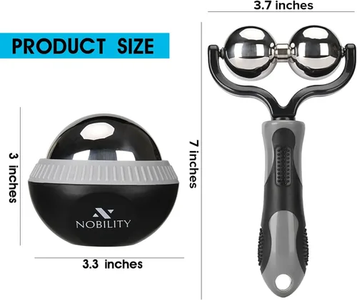 Miniatura 3 de Nobility Rodillo de bola de masaje: hielo frío y caliente para el tejido profundo y el dolor muscular para aliviar la rigidez y el estrés, cuerpo