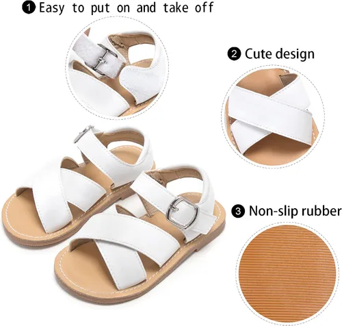 Miniatura 4 de GINFIVE Sandalias para niñas pequeñas, zapatos para niñas y niñas pequeñas