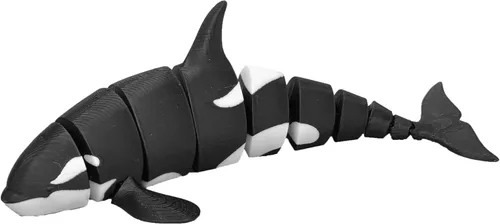 Ballena Orca flexible | Ballena impresa en 3D | Ballena de juguete | Mini Orca | Juguete para niños | Cuerpo articulado (una ballena)
