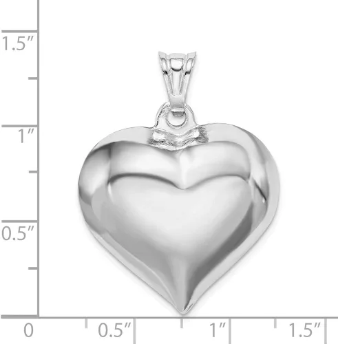 Miniatura 4 de Colgante de plata de ley 925 con forma de corazón hinchado 1142 in x 1102 in