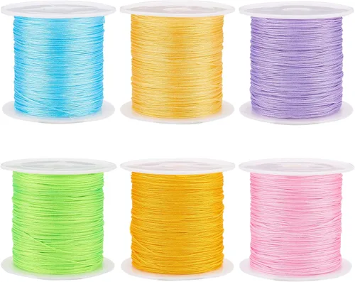 Miniatura 8 de Pandahall - Cordón de nailon trenzado de 0.020 in, cuerda de nailon trenzado de 150 yardas con carrete de plástico para hacer joyas y manualidades