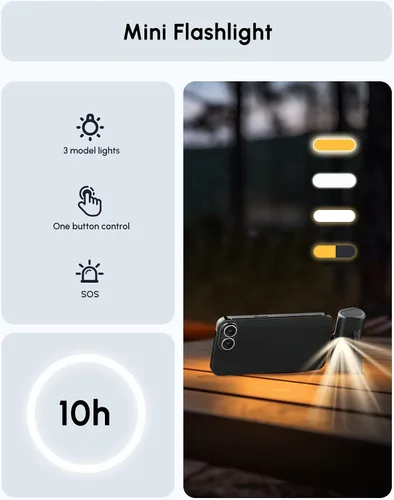 Miniatura 6 de Pequeño banco de energía USB C con soporte plegable para iPhone 17/Samsung Galaxy S25, cargador portátil del tamaño de la palma cargador de batería