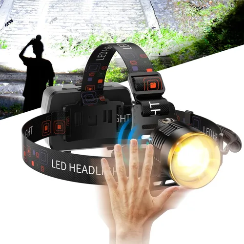 Miniatura 10 de SKYFIRE Linterna frontal recargable de 3000 lúmenes, faros LED más brillantes para adultos con batería de 7500 mAh, sensor de movimiento impermeable