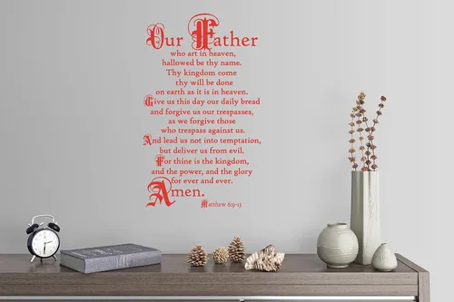 Miniatura 4 de 38"x24" Lord's Prayer Our Father Who Art in Heaven Give Us This Day Our Daily Bread Amen Mateo 6:9-13 - Adhesivo decorativo para pared