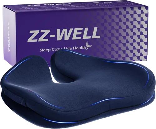 Miniatura 13 de ZZ-WELL - Cojines de asiento para sillas de oficina, cojín patentado para alivio de presión de coxis para dolor de coxis, almohadas de espuma