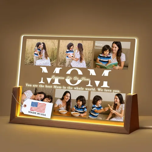 Miniatura 13 de LOUISMIAA - Marcos de fotos personalizados con luz nocturna, placa decorativa para aniversario, cumpleaños, día de la madre, día del padre, San
