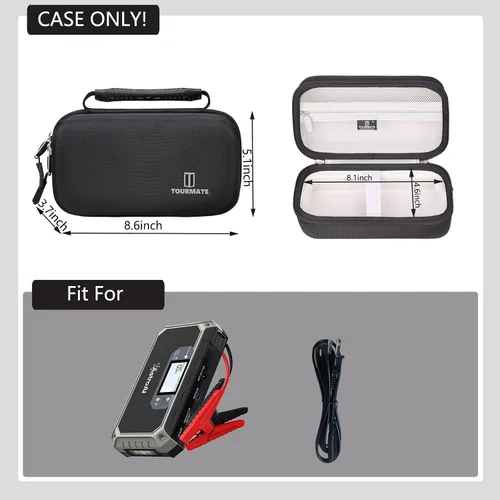 Miniatura 2 de Tourmate Estuche rígido compatible con AstroAI Arrancador de coche, estuche de viaje para AstroAI/S ZEVZ 2000A 12V 18000mAh Cargador de batería