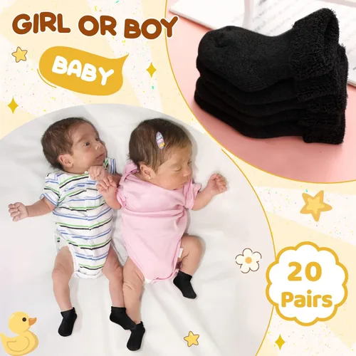 Miniatura 17 de Janmercy 20 Pair Preemie Socks Baby Boy Girls Newborn Premature Terry Cotton Socks for Unisex Baby