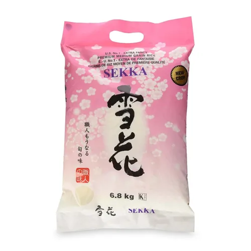 SEKKA Extra Fancy - Arroz blanco de grano medio, arroz crudo japonés de alta calidad, arroz molido, dulce y masticable, bajo en grasa, perfecto para