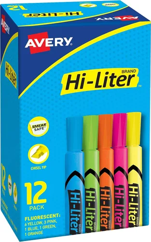 Miniatura 14 de Avery Hi-Liter - Rotuladores de punta biselada para escritorio, tinta a prueba de manchas