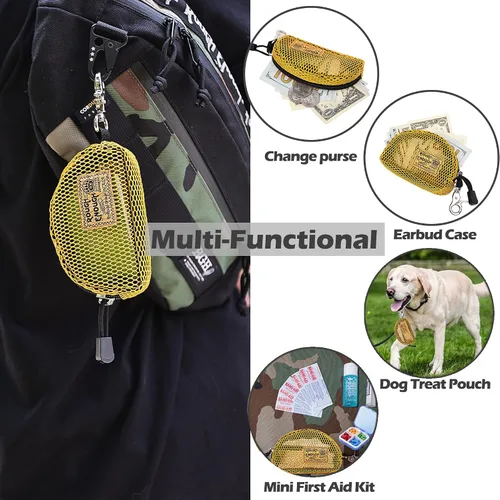Miniatura 9 de Rough Enough - Juego de bolsa de aseo transparente y bolsa de malla con cremallera pequeña, Amarillo Dorado