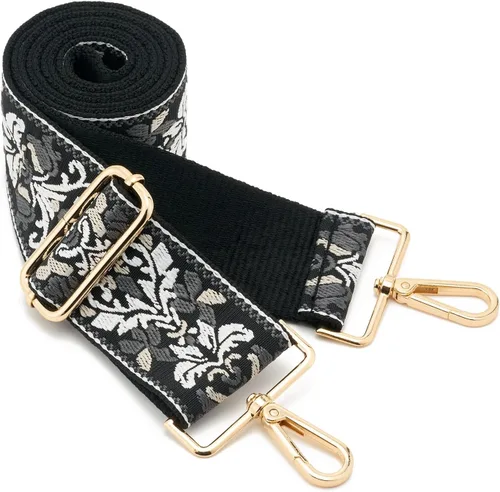 Correa de hombro ancha ajustable de repuesto estilo guitarra, bolso cruzado, correa de lona multicolor
