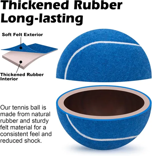 Miniatura 4 de SUNEZLGO Paquete de 12 pelotas de tenis, pelotas de tenis de entrenamiento de presión avanzadas, pelotas de tenis para perros, tenis grueso con Azul